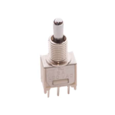 C&K Components Toggle Switch, Dpdt, On-On-On, Latched, 0.02A, 20Vdc, 6 Pcb Hole Cnt, Solder Terminal, High Type T211SH9ABE